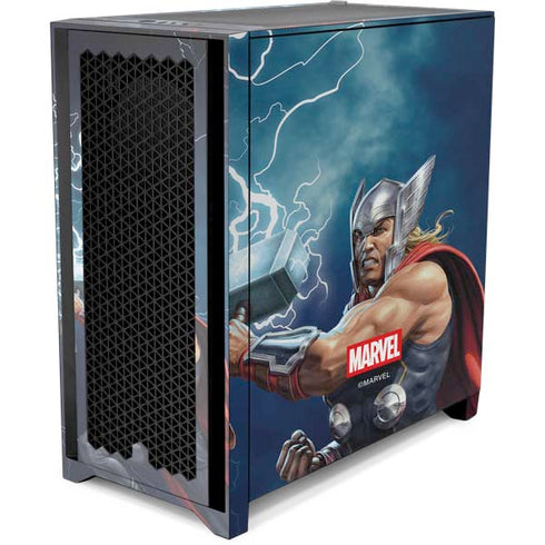 Marvel Thor Thor and Mjolnir Corsair 4000D Tempered Glass Mid-Tower ATX Case Skin