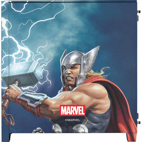 Marvel Thor Thor and Mjolnir Corsair 4000D Tempered Glass Mid-Tower ATX Case Skin