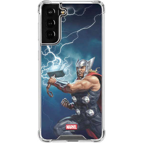 Marvel Thor Thor and Mjolnir Galaxy S21 FE Clear Case