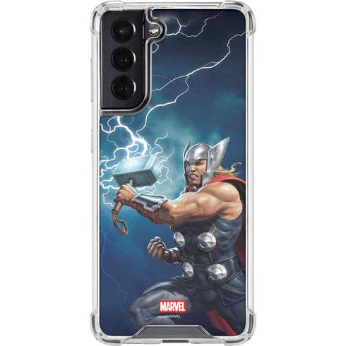 Marvel Thor Thor and Mjolnir Galaxy S22 Clear Case