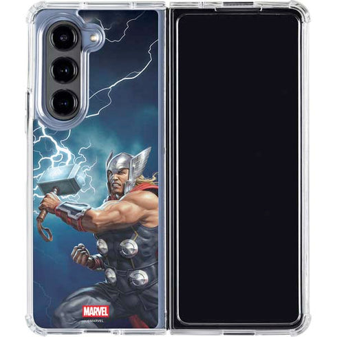 Marvel Thor Thor and Mjolnir Galaxy Z Fold5 5G Clear Case