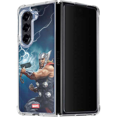 Marvel Thor Thor and Mjolnir Galaxy Z Fold5 5G Clear Case