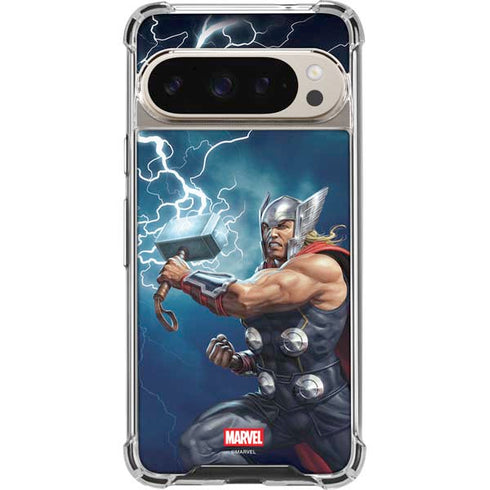 Marvel Thor Thor and Mjolnir Google Pixel 9 Pro XL Clear Case