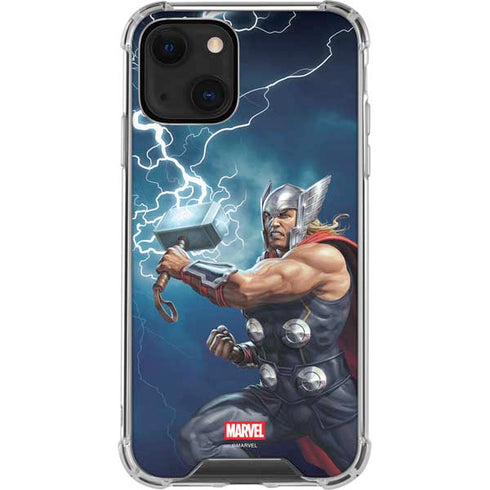 Marvel Thor Thor and Mjolnir iPhone 13 Mini Clear Case
