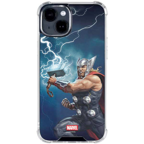 Marvel Thor Thor and Mjolnir iPhone 14 Plus Clear Case