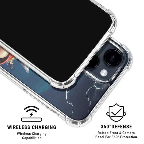 Marvel Thor Thor and Mjolnir iPhone 14 Plus Clear Case