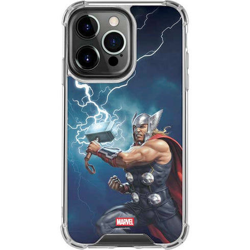 Marvel Thor Thor and Mjolnir iPhone 14 Pro Clear Case
