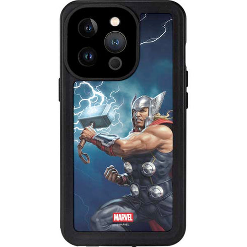 Marvel Thor Thor and Mjolnir iPhone 15 Pro Waterproof Case
