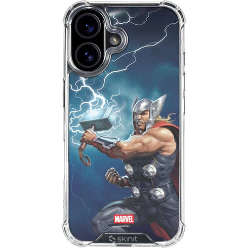 Marvel Thor Thor and Mjolnir iPhone 16 Plus Clear Case
