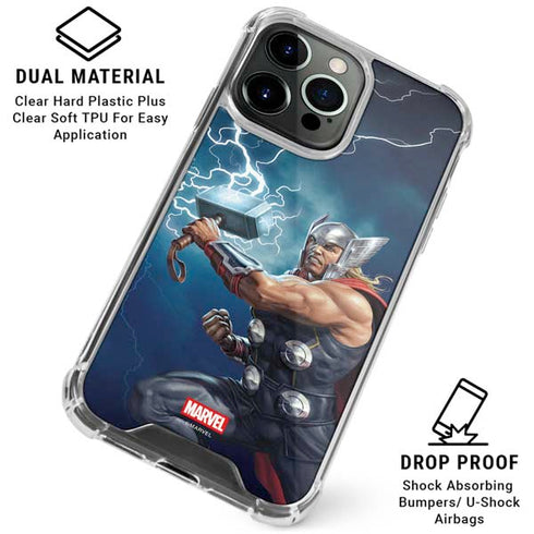 Marvel Thor Thor and Mjolnir iPhone 16 Pro Clear Case