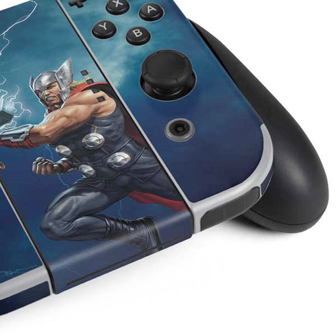 Marvel Thor Thor and Mjolnir Nintendo Switch OLED (2021) Skin