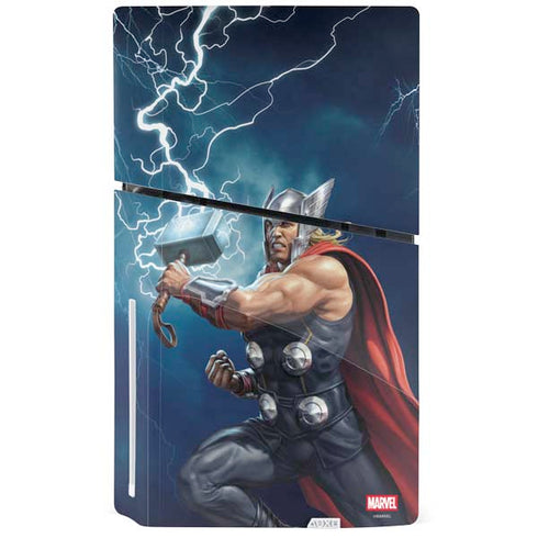 Marvel Thor Thor and Mjolnir PS5 Slim Disk Bundle Skin