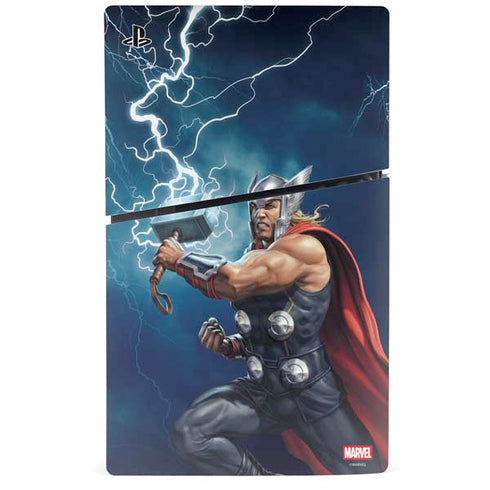 Marvel Thor Thor and Mjolnir PS5 Slim Disk Console Skin