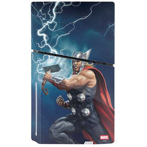 Marvel Thor Thor and Mjolnir PS5 Slim Disk Console Skin