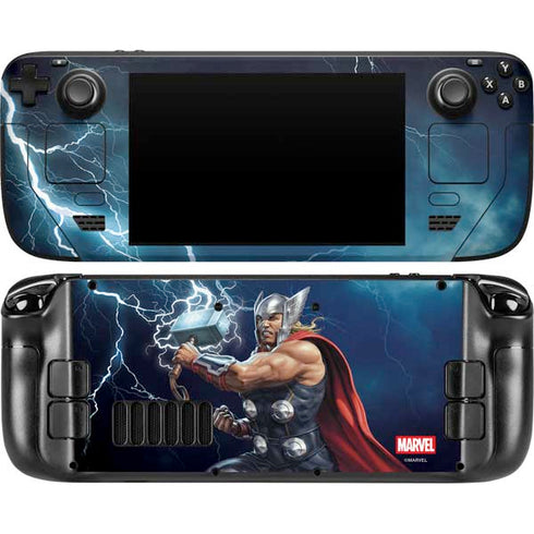 Marvel Thor Thor and Mjolnir Steam Deck Handheld Gaming Computer Skin