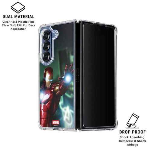Marvel Tony Stark Iron Man Galaxy Z Fold6 Clear Case