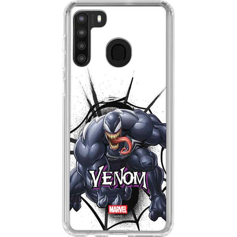Marvel Venom Reaching Forward Galaxy A21 Clear Case