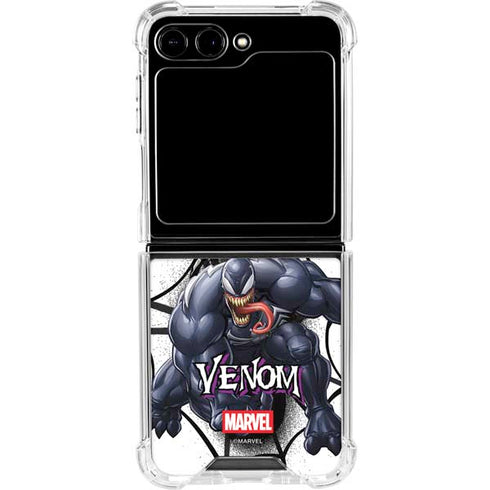 Marvel Venom Reaching Forward Galaxy Z Flip5 5G Clear Case