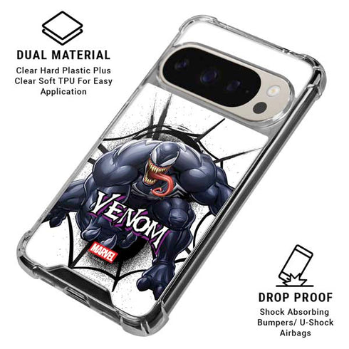 Marvel Venom Reaching Forward Google Pixel 9 Pro XL Clear Case