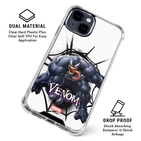 Marvel Venom Reaching Forward iPhone 14 Plus Clear Case