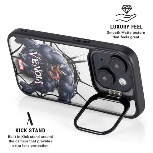 Marvel Venom Reaching Forward iPhone 14 Plus Kickstand Case