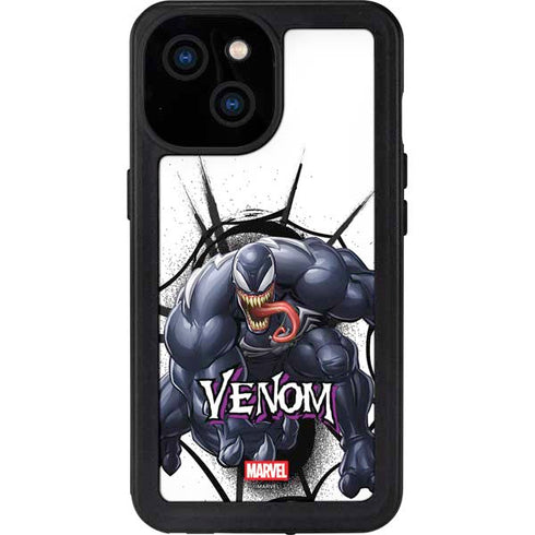 Marvel Venom Reaching Forward iPhone 15 Waterproof Case