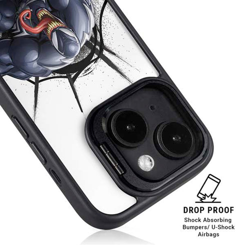 Marvel Venom Reaching Forward iPhone 16 Kickstand Case