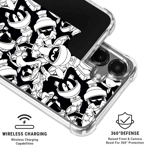 Looney Tunes Marvin Super Sized Pattern Galaxy S26 Plus Clear Case