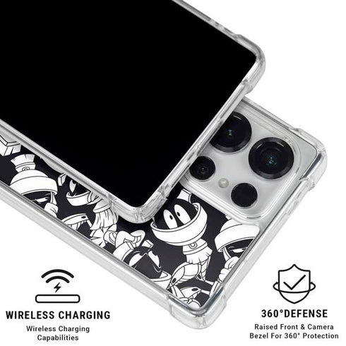 Looney Tunes Marvin Super Sized Pattern Galaxy S26 Ultra Clear Case