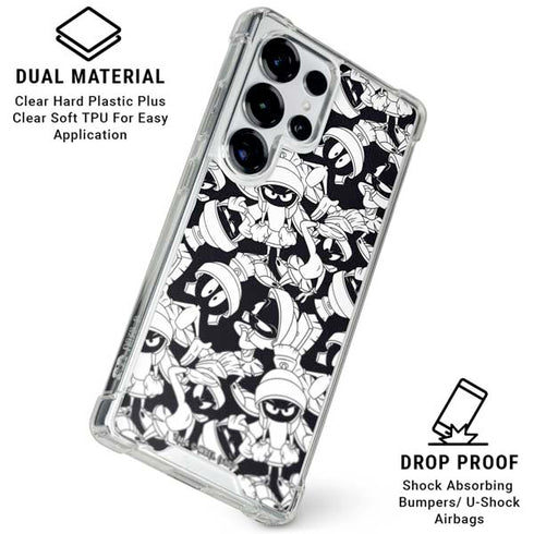 Looney Tunes Marvin Super Sized Pattern Galaxy S26 Ultra Clear Case