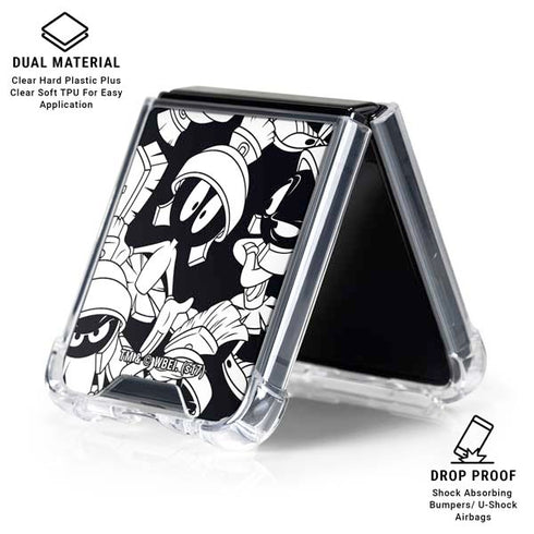 Looney Tunes Marvin Super Sized Pattern Galaxy Z Flip6 Clear Case