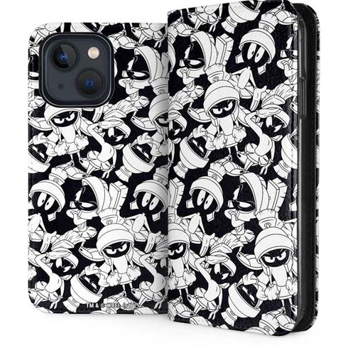 Looney Tunes Marvin Super Sized Pattern iPhone 13 Folio Case