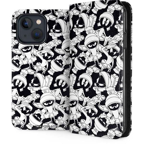 Looney Tunes Marvin Super Sized Pattern iPhone 14 Folio Case