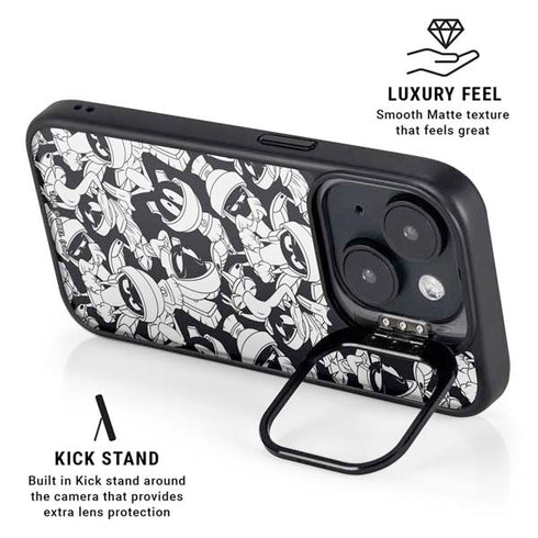 Looney Tunes Marvin Super Sized Pattern iPhone 15 Kickstand Case