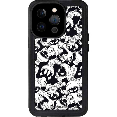 Looney Tunes Marvin Super Sized Pattern iPhone 15 Pro Waterproof Case