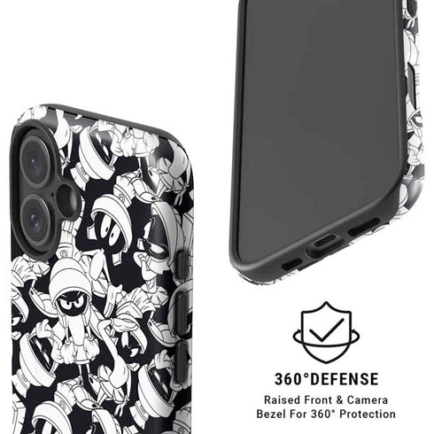 Looney Tunes Marvin Super Sized Pattern iPhone 16 Magsafe Impact Case