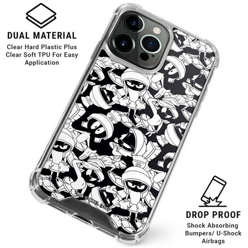 Looney Tunes Marvin Super Sized Pattern iPhone 16 Pro Clear Case