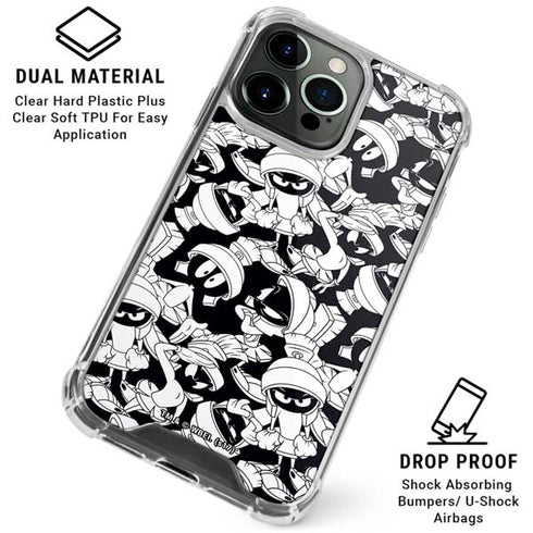 Looney Tunes Marvin Super Sized Pattern iPhone 16 Pro Max Clear Case