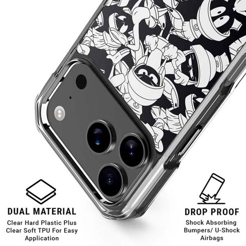 Looney Tunes Marvin Super Sized Pattern iPhone 18 Pro Clear Case