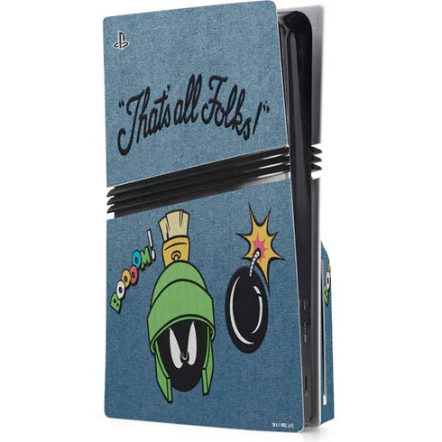 Looney Tunes Marvin Thats All Folks PS5 Pro Disk Console Skin