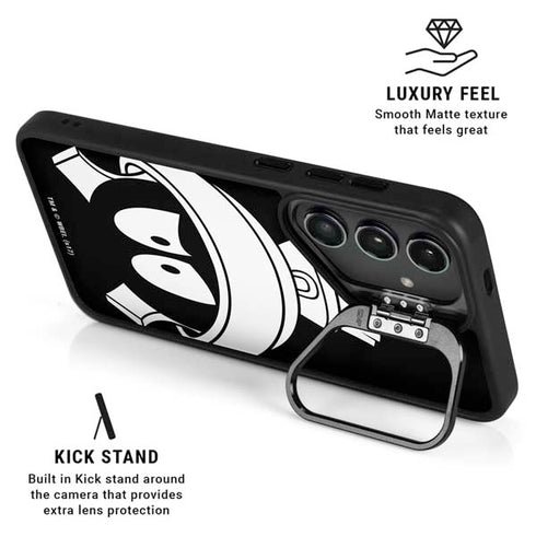 Looney Tunes Marvin the Martian Black and White Galaxy S24 FE Kickstand Case