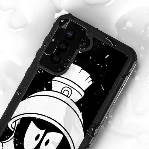 Looney Tunes Marvin the Martian Black and White Galaxy S24 Plus Waterproof Case