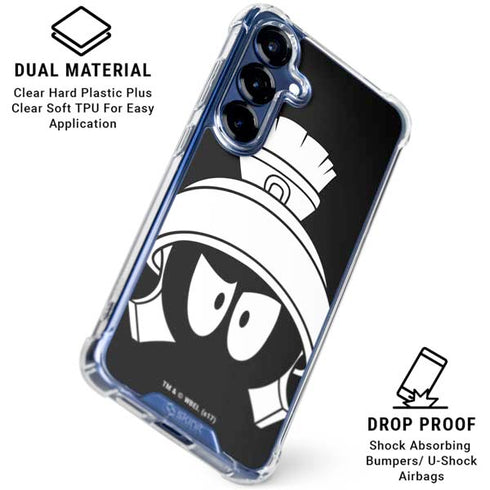 Looney Tunes Marvin the Martian Black and White Galaxy S25 Clear Case