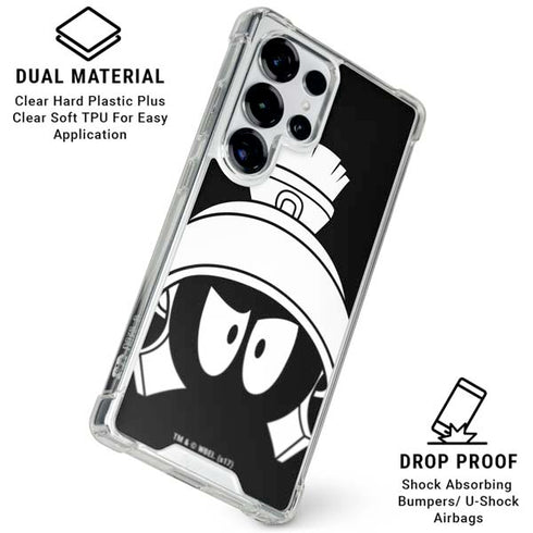 Looney Tunes Marvin the Martian Black and White Galaxy S25 Ultra Clear Case