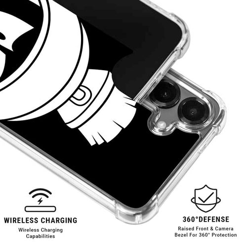 Looney Tunes Marvin the Martian Black and White Galaxy S26 Plus Clear Case