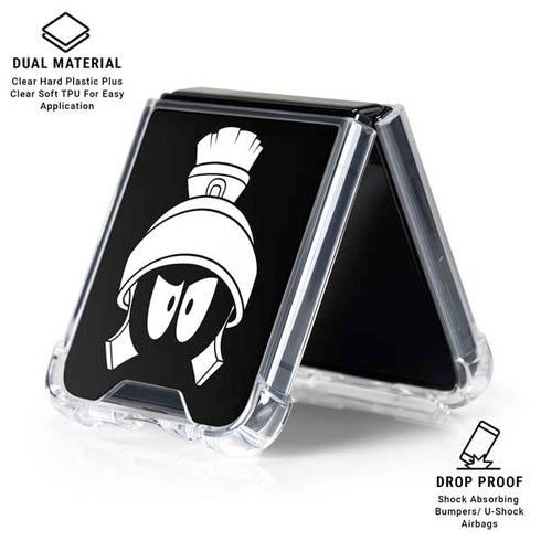Looney Tunes Marvin the Martian Black and White Galaxy Z Flip6 Clear Case