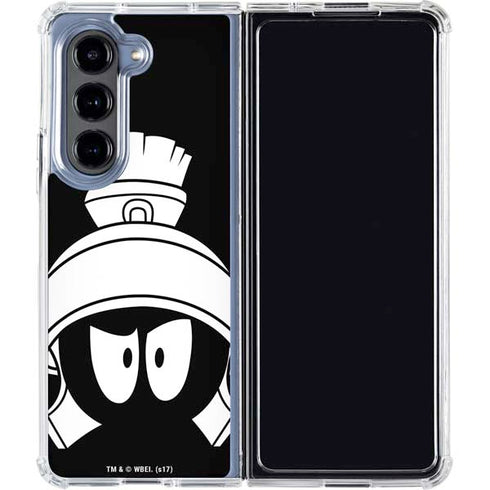 Looney Tunes Marvin the Martian Black and White Galaxy Z Fold5 5G Clear Case