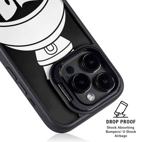 Looney Tunes Marvin the Martian Black and White iPhone 14 Pro Max Kickstand Case