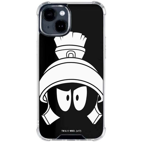 Looney Tunes Marvin the Martian Black and White iPhone 15 Clear Case