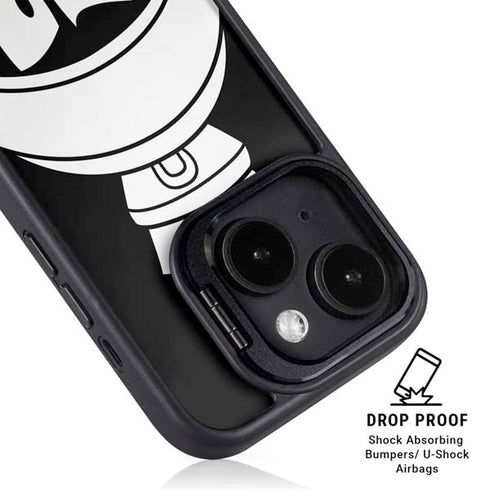 Looney Tunes Marvin the Martian Black and White iPhone 15 Plus Kickstand Case